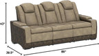 Signature Design by Ashley Next-Gen DuraPella Power Reclining Sofa with Adjustable Headrest, Sand