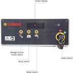 SUNMAX Walk-behind Floor Scrubber Dryer with 22" Scrub Path, 14.5-Gal Recovery Tank, Includes Heavy Duty Brush, Red, Black and White Pads, 30000 Sqft/h