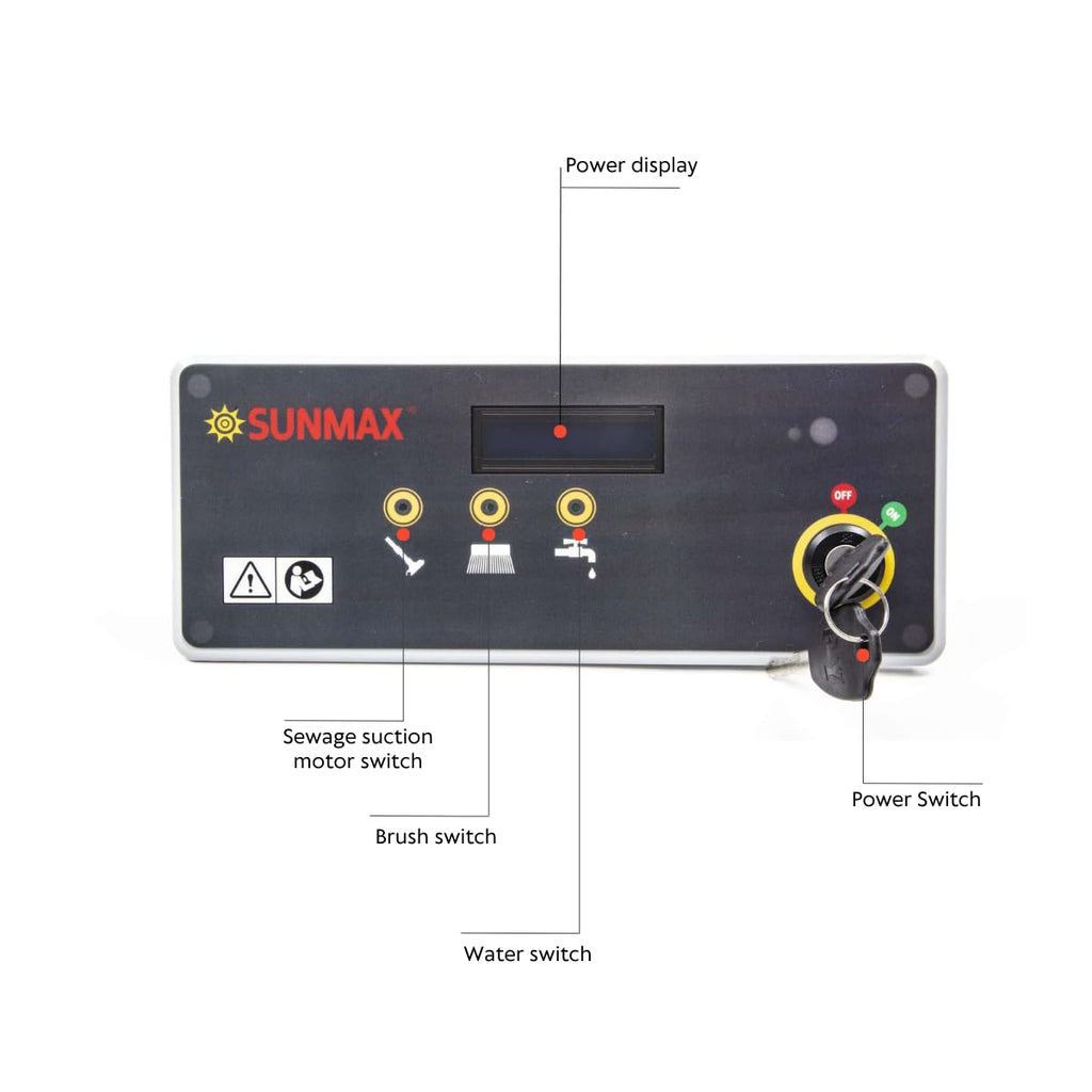 SUNMAX RT50 Walk-behind Floor Scrubber Dryer Machine, 22" Cleaning Width, 31" Suction Width, 14.5-gal Sewage Tank, 200 RPM, Complete Set of Parts