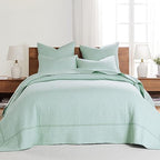 ست لحاف تاوپ دوخت ضربدری لووتکس هوم - لحاف کینگ/کال کینگ + دو روبالشی کینگ - طرح دوخت ضربدری - اندازه لحاف (106x92 اینچ) و اندازه روبالشی (36x20 اینچ) - قابل استفاده دو طرفه - پارچه پنبه‌ای