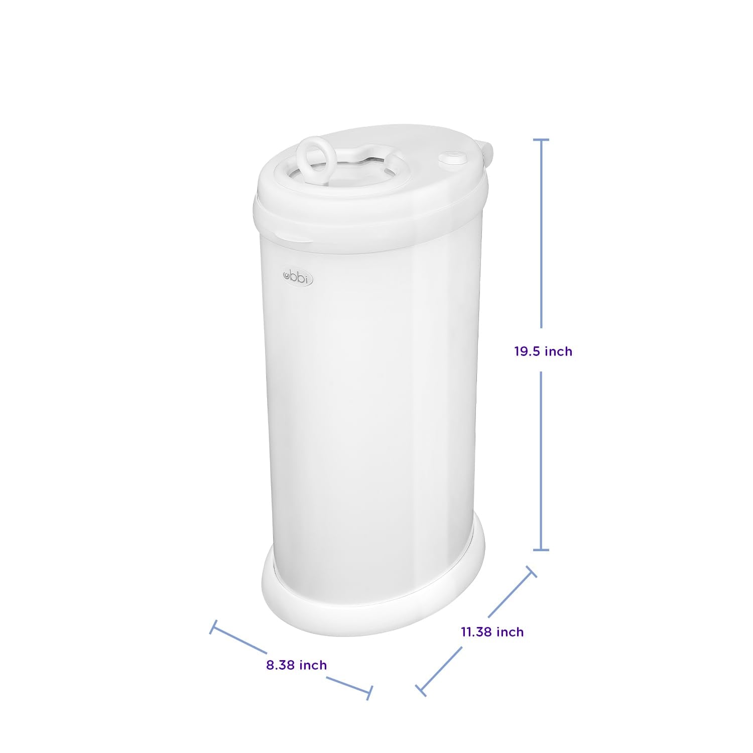 Ubbi Steel Diaper Pail, Odor Locking, No Special Bag Required, Award-Winning, Registry Must-Have, White