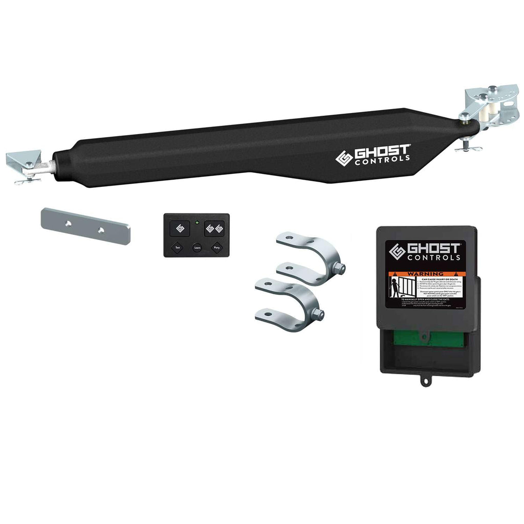 Ghost Controls D Series Dual Smart Ready Automatic Gate Kit with Tube Gate Brackets- DD2U for Swing Gates Up to 1000 lbs. or 12 Feet (ft.) in Length (2. DD2U Dual Kit)