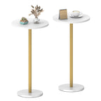 Small Round Side Table, Drink Tables for Narrow Spaces, Pedestal End Table Stand for Living Room, Modern Black Small Nightstand for Bedside, Round Table for Bedroom Sofa-Side