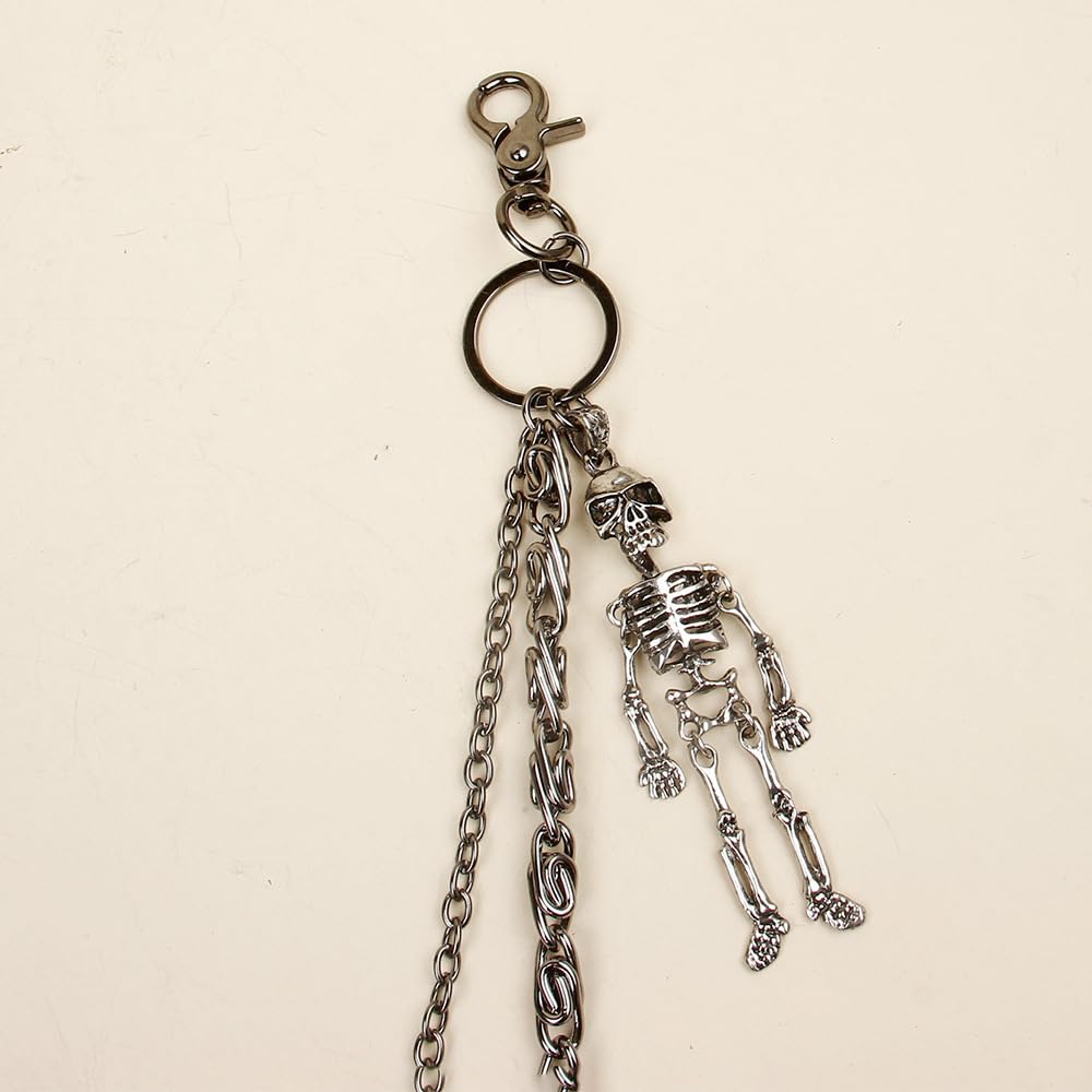 PINKPIN Skelett Geldbörsenkette Biker Jeans Taschenkette Unisex Hosenkette Totenkopf Kette für Männer Frauen