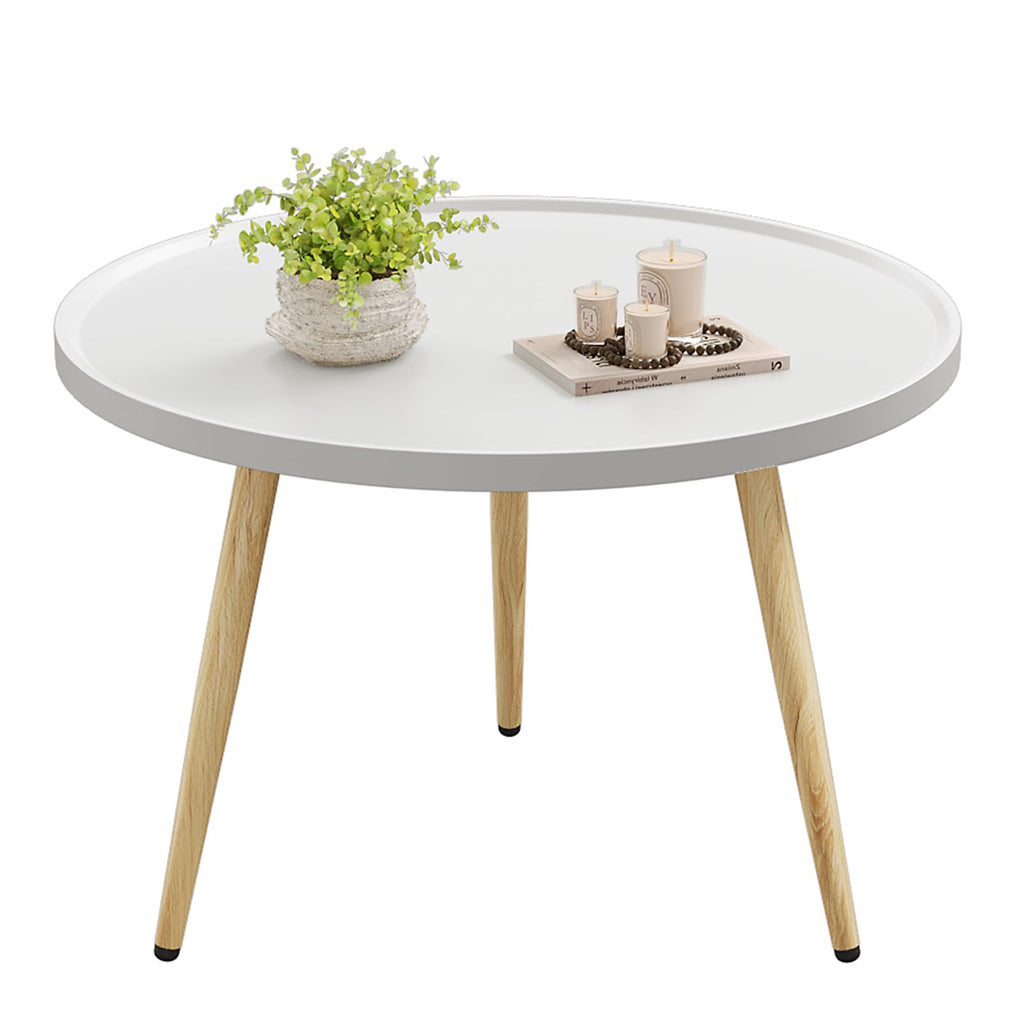 SAYGOER Round Coffee Table Small Modern Coffee Tables Rustic Farmhouse Center Table for Living Room Home Office Mid Century Accent Sofa Table Easy Assembly, Dark Brown