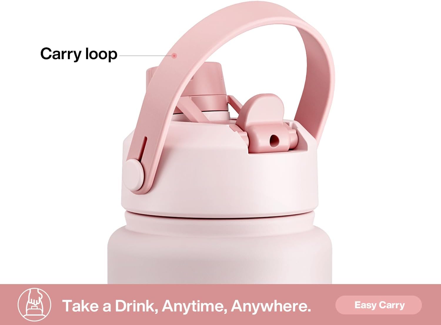 POWCAN 32 oz Insulated Water Bottle with 2-in-1 Straw and Spout Lid, Keep Cold 24H, Leak-Proof, BPA-Free, Double Wall Stainless Steel Water Bottle for Sports, Gym, Travel, Gift, School (Bow Crush)