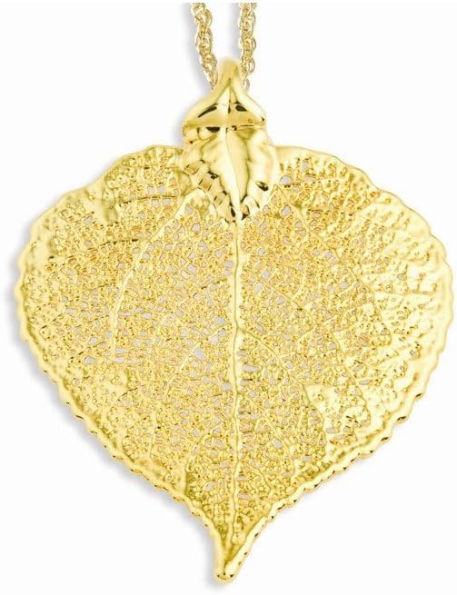 24k Gold Dipped Aspen Leaf W/Gold-plated Chain