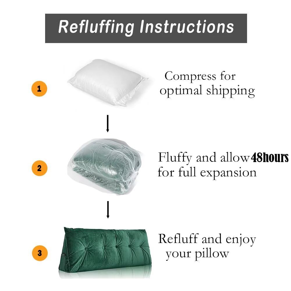 cnsmak Triangular Wedge Headboard Pillows Twin XL Dorm Headboard Pillow Long Backrest Positioning Support Reading Bolster Pillow with Side Pockets Wedge Pillow College Dorm Room Essentials