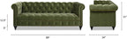 Jennifer Taylor Home Dalton 88" Tufted Chesterfield Sofa (Olive Green Performance Velvet)