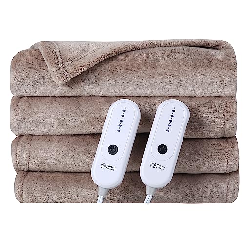 Heated Blanket Electric Blanket Full Size, Super Soft Cozy Upgraded Flannel Heating Blanket with 6 Heating Levels & 1-10 Hours Auto Off, Fast Heating & Overheat Protection, 72" x 84", Dark Gray