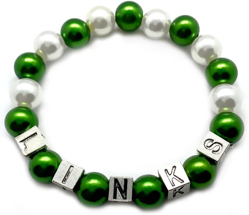 Youngsome The links incorporated Inc sorority symbol metal letter bead tag green imitation pearl bracelet