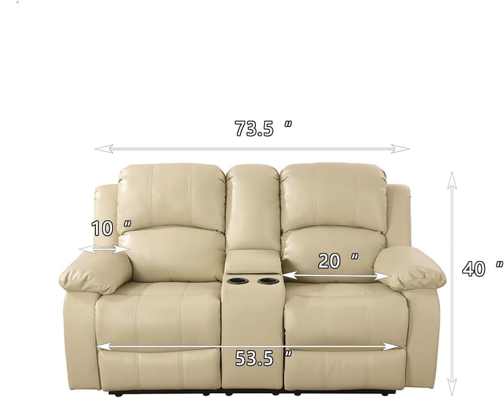 Bonded Leather Living Room Furniture Set Reclining Sofa Set Loveseat Furniture Sets in Living Room Sofa Recliners (3 Pieces, Brown)