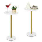 Vrisa Drink Table Small End Table Set of 2 Round Pedestal Side Table Martini Table Modern Coffee Table for Small Spaces, Living Room, Bedroom, Sofa Couch Chair, Black