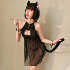 JasmyGirls Sexy Cat Cosplay Lingerie Dress Halloween Kawaii Anime Costume Cute Maid Outfit Japanese Lolita Underwear
