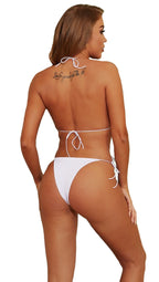 Dadress Women's Halter Bikini Sets Spaghetti Strap Swimsuit Sliding Triangle Bathing Suit 2 Piece Sexy Bikinis White