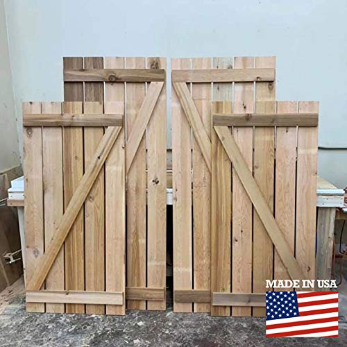 Ekena Millwork RBJ06S11X050RWR TimberCraft Zwei 5 3/8" Bretter Verbundene Board-n-Batten, Rustikale Holzläden (pro Paar), 10 3/4"B x 50"H, Grob gesägte Western Red Cedar