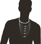 YL Men's Cross Necklace 316L Stainless Steel Large Jesus Christ Pendant Jewelry Rolo Chain for 24''