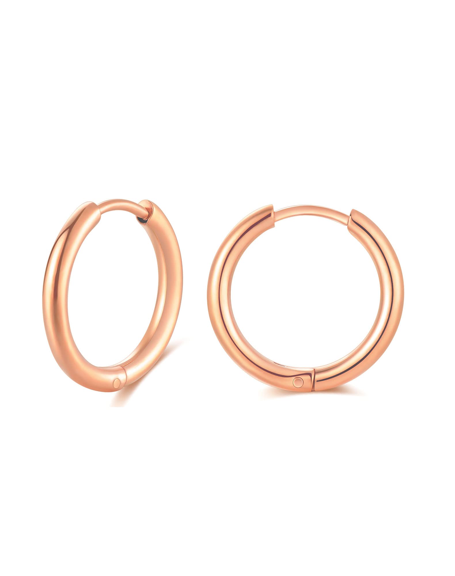 316L Surgical Stainless Steel Huggie Hoop Earrings 6mm 8mm 10mm 11mm 12mm 14mm Hypoallergenic Earrings Hoop Cartilage Helix Lobes Hinged Sleeper Earrings For Men Women