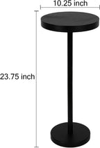 Pedestal Side Table, Small Drink Table for Small Space Living Room, Dorm, Home Office and Bedroom, Black
