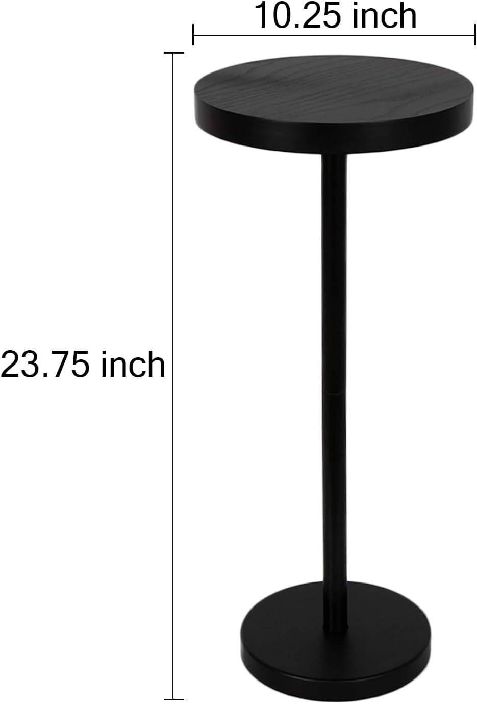 Pedestal Side Table, Small Drink Table for Small Space Living Room, Dorm, Home Office and Bedroom, Black