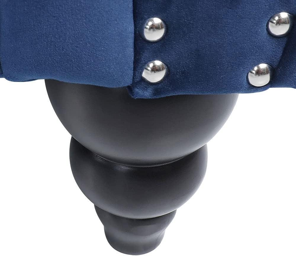 LEVNARY Three-Seat Velvet Sofa, Large Sofa Classic Tufted Chesterfield Settee Modern 3 Seater Couch Furniture Tufted Back for Living Room, Blue