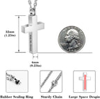 Cremation Cross Necklace for Ashes Cross Urns Locket Pendant Ashes Holder Stainless Steel Memorial Jewelry-With Me Always