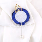 WANLIAN Blue Bridesmaid Wrist Corsage Wedding Flowers Prom Rose Corsage and Boutonniere Set for Wedding Party Prom Wedding Ceremony Anniversary Set of 2(Blue)