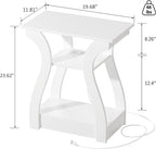 End Tables Living Room, White End Table with Charging Station,White Side Table, Nightstand for Bedroom, 3 Tier End Table with Storage Shelf for Living Room