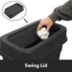 3-Stream (69 Gallon) Slim Rectangular Recycle Station with Lid (Drop Shot, Bottle), Mixed Recycling Station Kit, Commercial Trash Cans, Garbage Cans with Lid