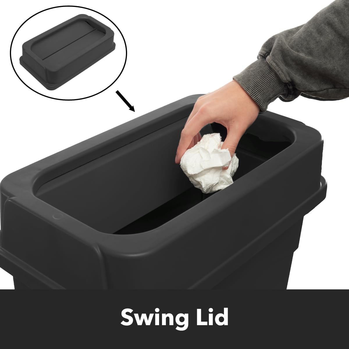 3-Stream (69 Gallon) Slim Rectangular Recycle Station with Lid (Drop Shot, Bottle), Mixed Recycling Station Kit, Commercial Trash Cans, Garbage Cans with Lid