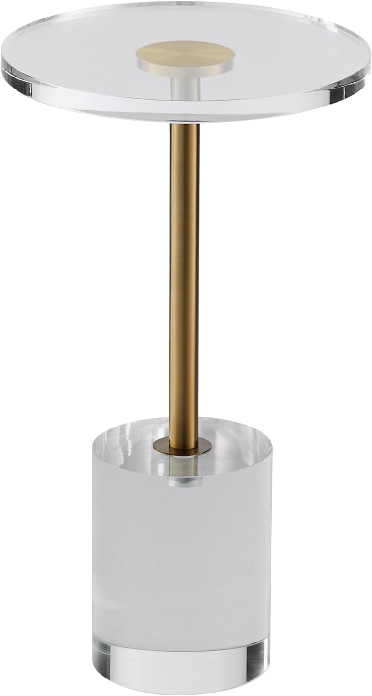 VEVOR Clear Acrylic End Table, Acrylic Side Table with a Solid Base for Coffee, Drink, Food, Snack Used in Living Room & Bedroom