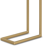 SIMPLIHOME Skyler 18-inch Wide Metal Table in White/Gold, C-Shaped Industrial-Style Side Table with Genuine Marble Top for Living Room, Bedroom, or Home Office