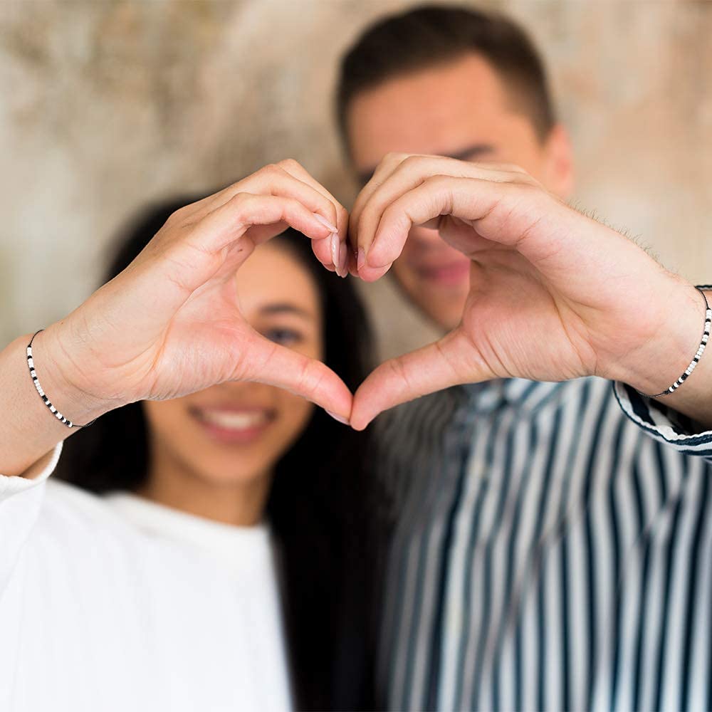 Tarsus Long Distance Relationship Bracelets Gifts for Friend Couple Morse Code Jewelry for Girlfriend Boyfriend His Her Miss You Bracelet