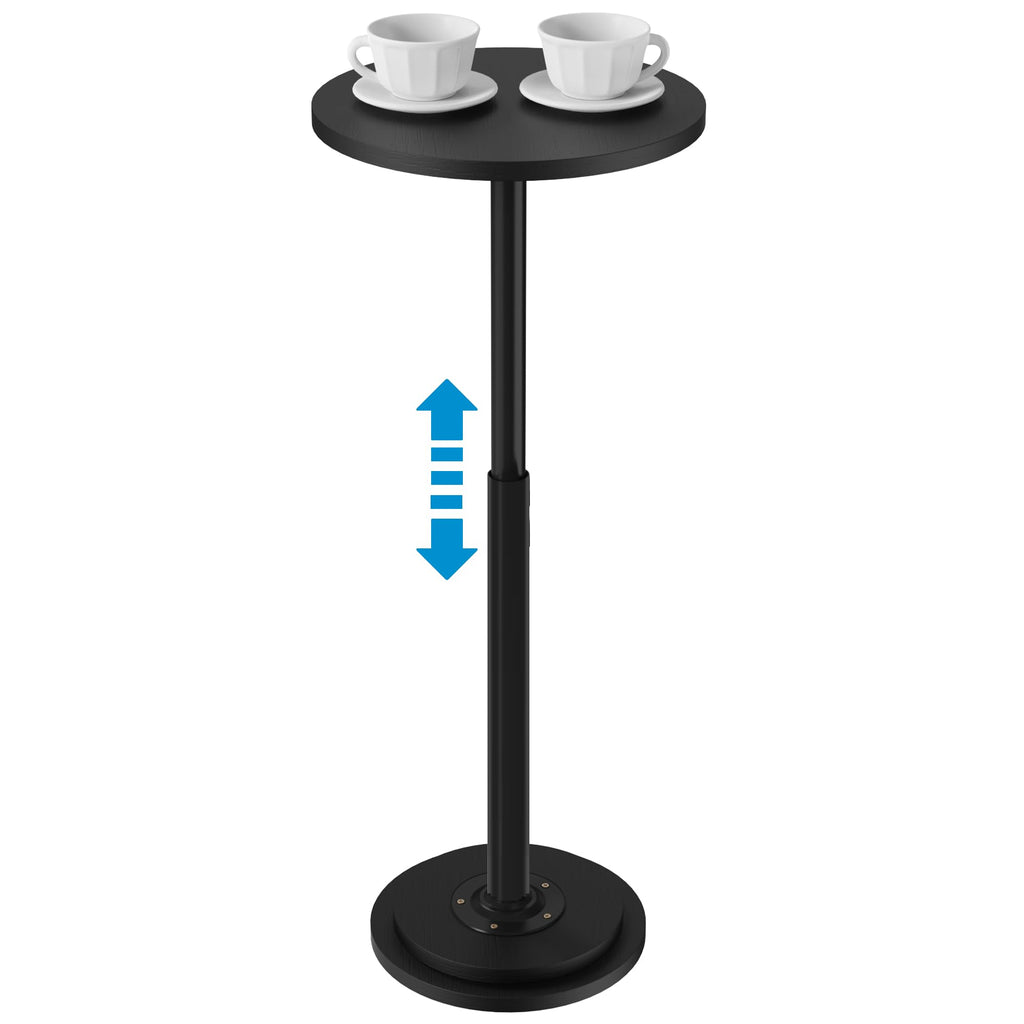 2Pack Drink Table, Small Side Table with Adjustable Height & Heavy-Duty Design, Pedestal Martini Tables for Small Spaces, Sofa Couch, Living Room, Bedroom, Supports up to 88 lbs, Rustic Brown