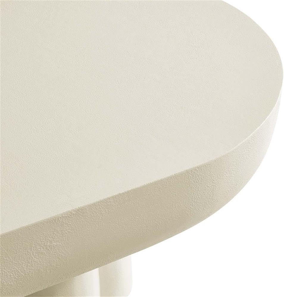 Modway EEI-6763-WHI Caspian Oval Concrete Coffee Table, White