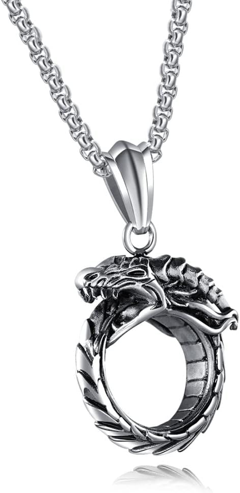 Cross Eternal Ring Pendant Necklace Stainless Steel Pendant Necklace for Men Women Best Friend Necklaces