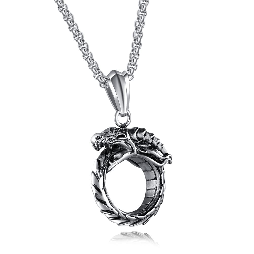 Cross Eternal Ring Pendant Necklace Stainless Steel Pendant Necklace for Men Women Best Friend Necklaces