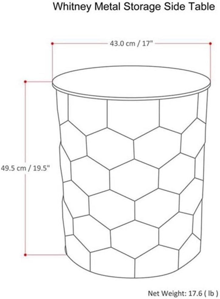 SIMPLIHOME Whitney Industrial 17 inch Wide Metal Storage Accent Side Table in Antique Bronze, Fully Assembled for the Living Room and Bedroom