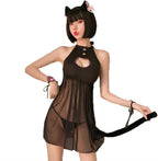 JasmyGirls Sexy Cat Cosplay Lingerie Dress Halloween Kawaii Anime Costume Cute Maid Outfit Japanese Lolita Underwear