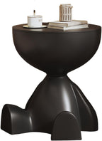 Mini Side Table, Circle Coffee Table, Nightstand, Mini End Tables Accent Living Room Bedroom Balcony Office, Bedside Home Decor for Living Room, Bedroom, Small Spaces, Easy Assembly (Black)