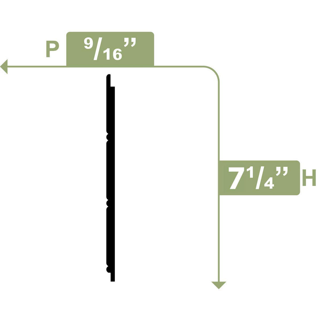 Ekena Millwork WPKPBBPK Reversible Beadboard/Nickel Gap Wainscoting (4/PK), 7 1/4"H x 96"L, Factory Primed White