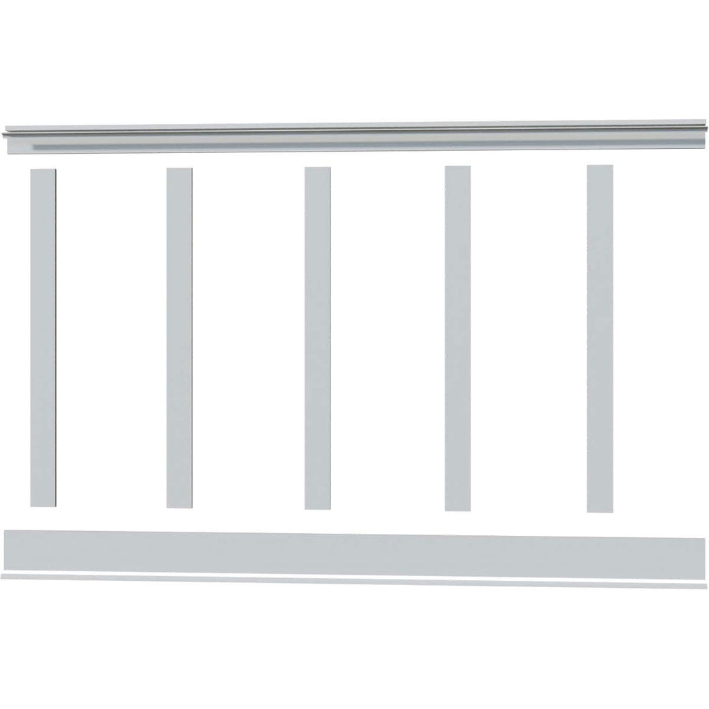 Ekena Millwork WPKP56X04DS Deluxe Shaker 8' Length PVC Wainscoting Kit, Heights up to 56" (12" - 15" Adjustable Wall Panels), White