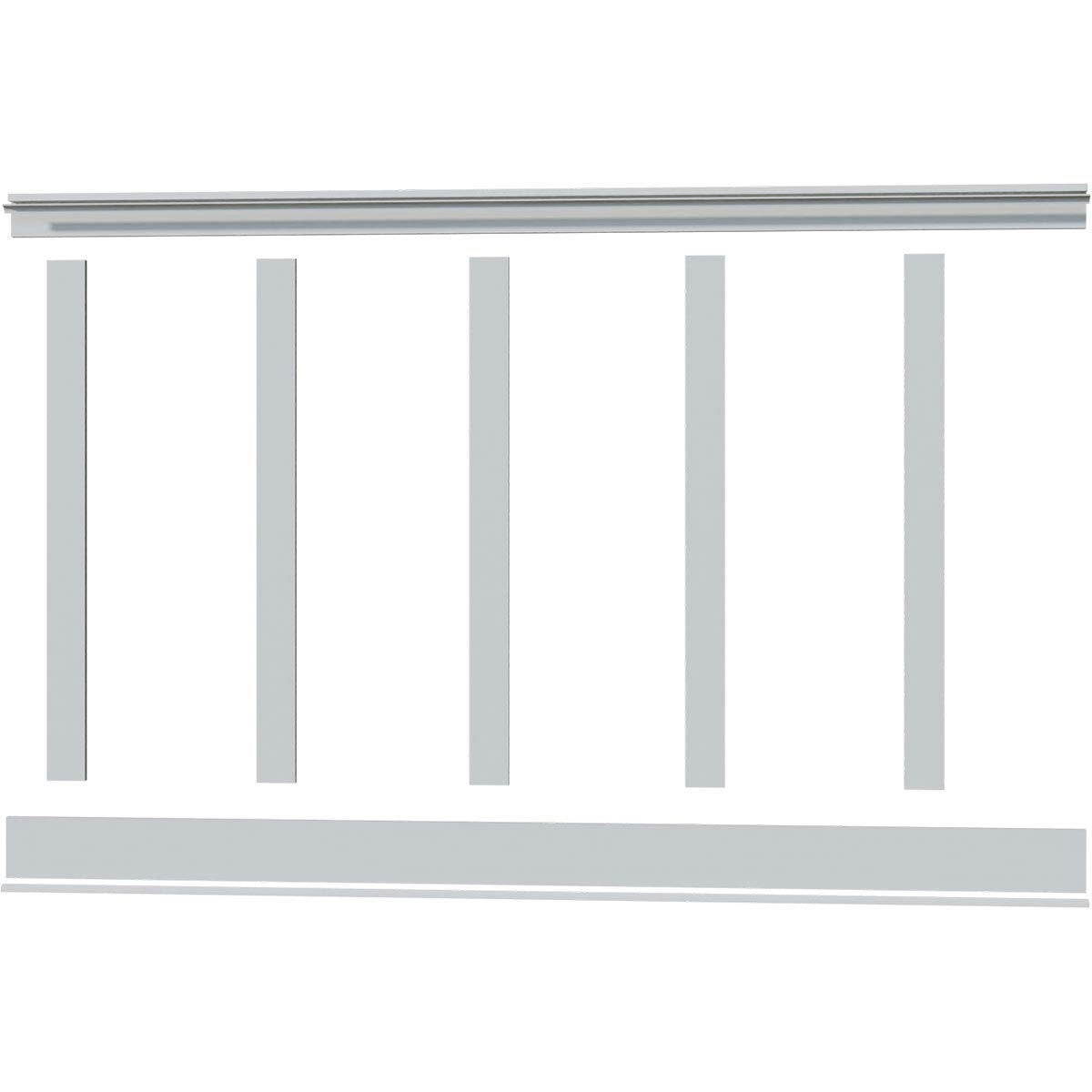 Ekena Millwork WPKP56X04DS Deluxe Shaker 8' Length PVC Wainscoting Kit, Heights up to 56" (12" - 15" Adjustable Wall Panels), White
