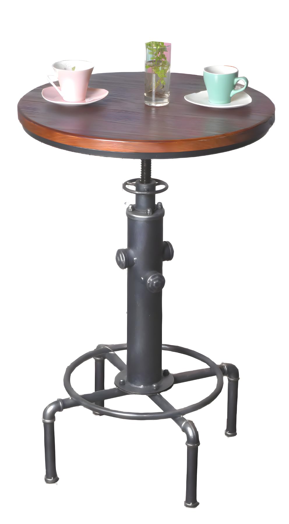 Topower Industrial Bar Table 31.5-41.3" Adjustable Pub Table Kitchen Dining Coffee Bistro Table (Bronze)