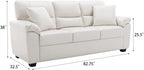 Morden Fort White Leather Love seat and Sofa Set, Modern Luxury and Comfy Furniture Sleeper Couches for Living Room, Apartment, Office, Lounge Room