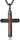 Wooden Cross Necklace for Men, Real Ebony Inset In Black Stainless Steel Christian Wood Crucifix Pendant, Includes Necklace 24" Box Chain