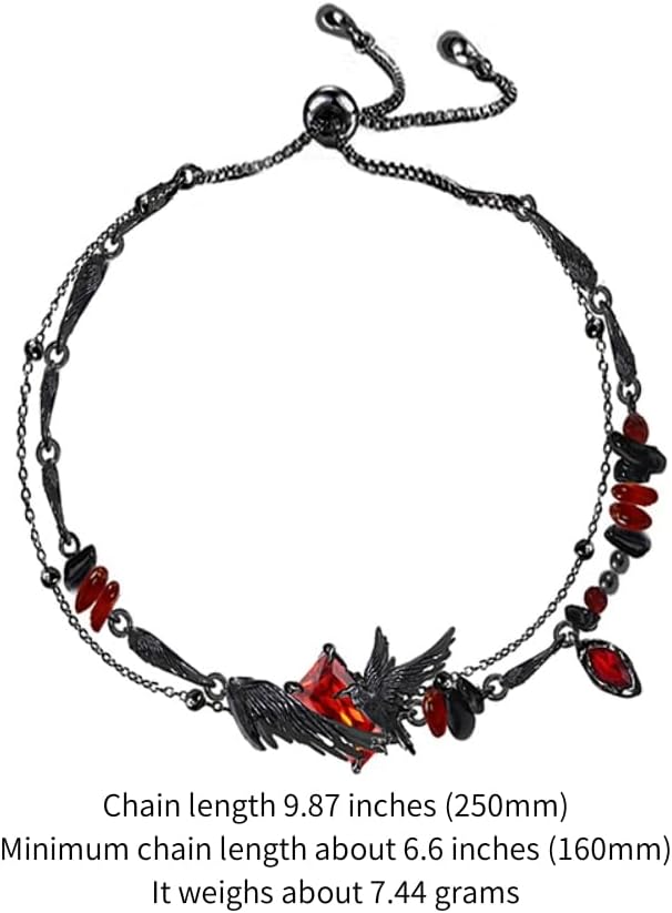 original design hip hop style Red beaded bracelet Gothic Black Crow bracelet Ladies Holiday party gift M3363