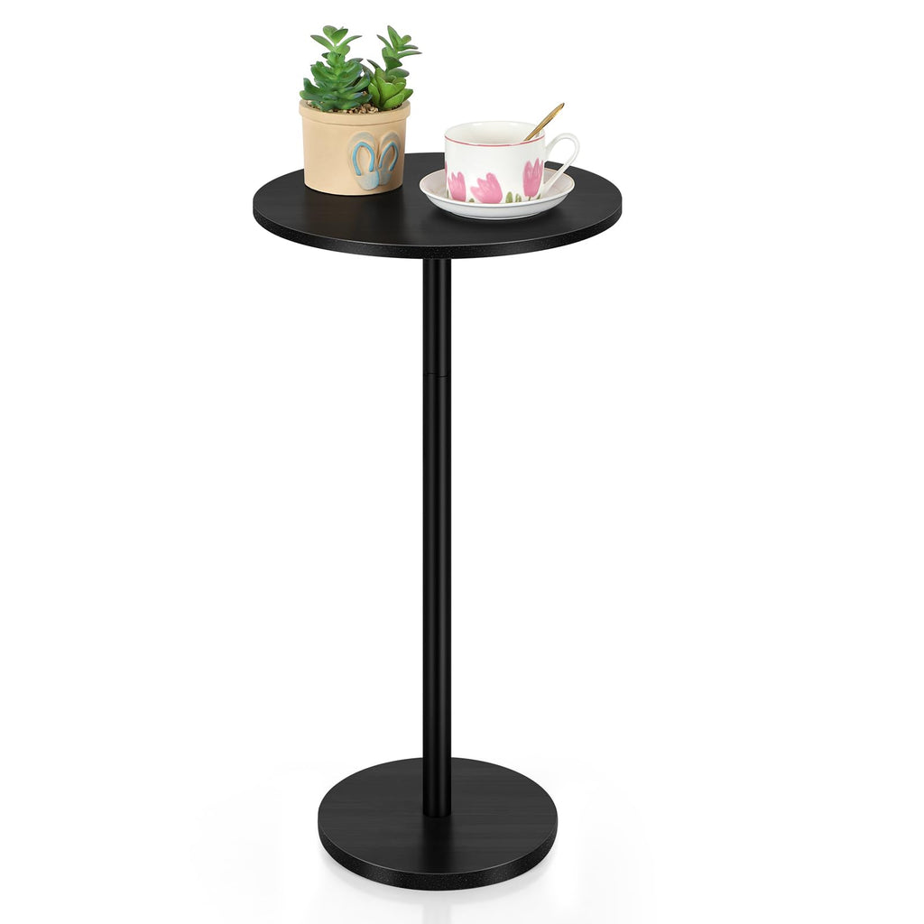 Vrisa Drink Table Small End Table Set of 2 Round Pedestal Side Table Martini Table Modern Coffee Table for Small Spaces, Living Room, Bedroom, Sofa Couch Chair, Black