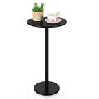 Vrisa Drink Table Small End Table Set of 2 Round Pedestal Side Table Martini Table Modern Coffee Table for Small Spaces, Living Room, Bedroom, Sofa Couch Chair, Black