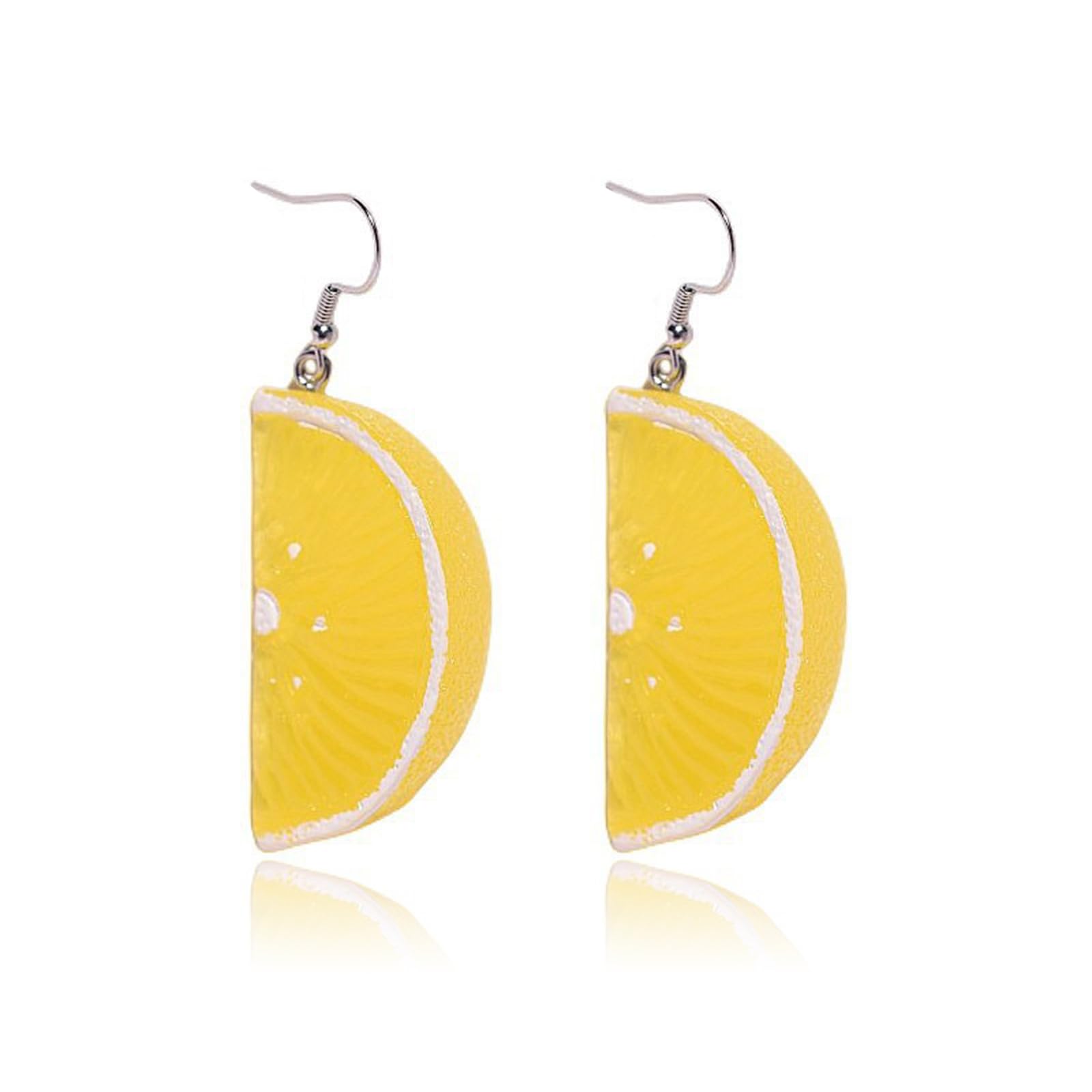 Cute Fruit Earrings for Women Fun 3D Pomegranate Lemon Cherry Strawberry Earrings Acrylic Resin Creative Food Earrings Funny Unique Earrings Jewelry Gift